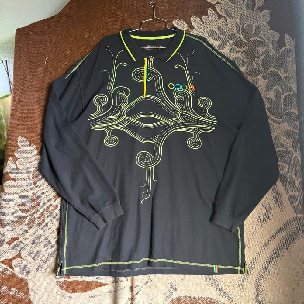 Coogi long sleeve polo XXL black